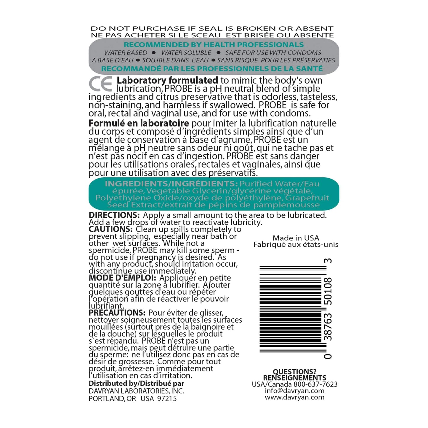 Probe Lubricants Lubes & Lotions Probe Silky Light Lubricant