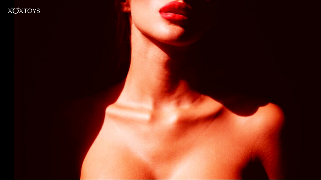 Woman in dark background