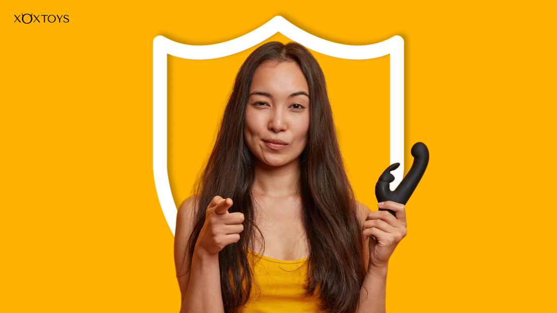 women holding dildo in one hand