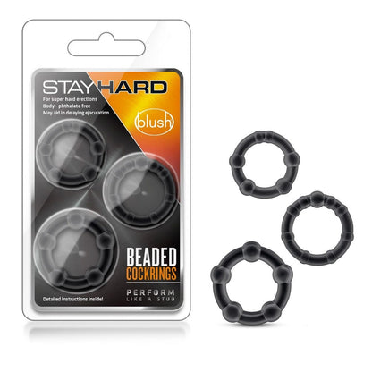 Blush Cock Rings Black Blush Stay Hard Beaded Cockrings