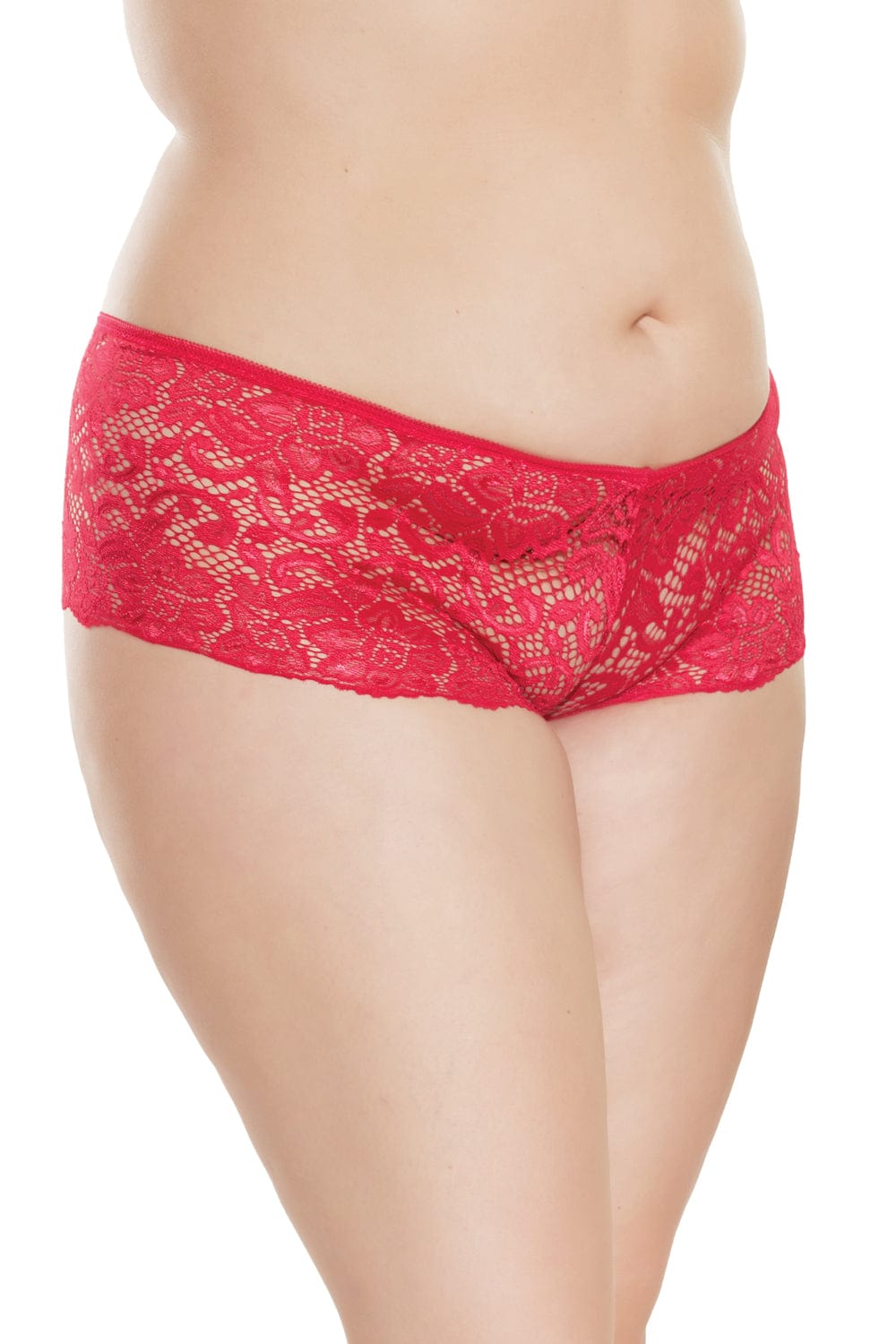 Coquette BOOTY SHORTS Coquette Low Rise Red Lace Booty Short