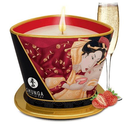 Shunga Massage Candles Shunga Sensual Massage Candle Sparkling Strawberry Wine