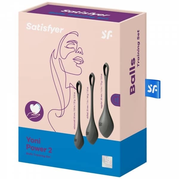 Satisfyer Kegel Toys Black Satisfyer Yoni Power 2 Balls Training Set