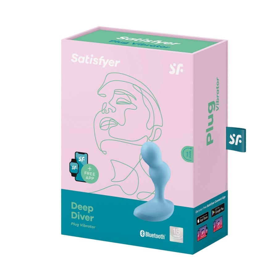 Satisfyer Anal Toys Light Blue Satisfyer Deep Diver Vibrating Plug
