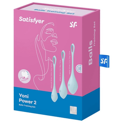 Satisfyer Kegel Toys Light Blue Satisfyer Yoni Power 2 Balls Training Set