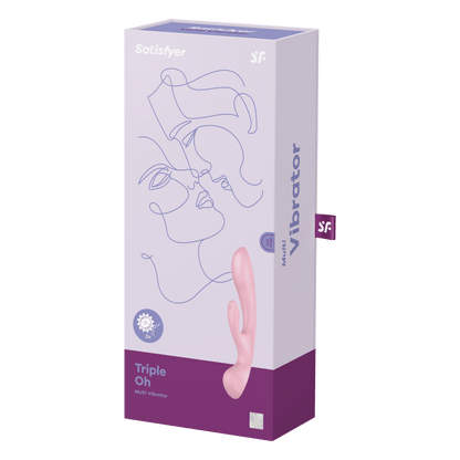 Satisfyer Rabbit Vibrators Pink Satisfyer Triple Oh Rabbit Vibrator