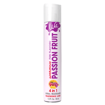 Wet Flavored Lubes 1 oz Wet Fun Flavors 4-in-1 Passion Fruit Warming Lubricant