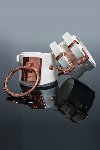 Coquette MISC ACCS Coquette Vegan Leather White  Handcuffs
