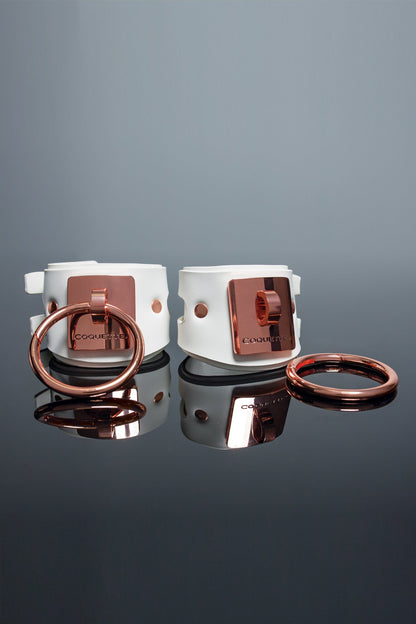 Coquette MISC ACCS Coquette Vegan Leather White  Handcuffs