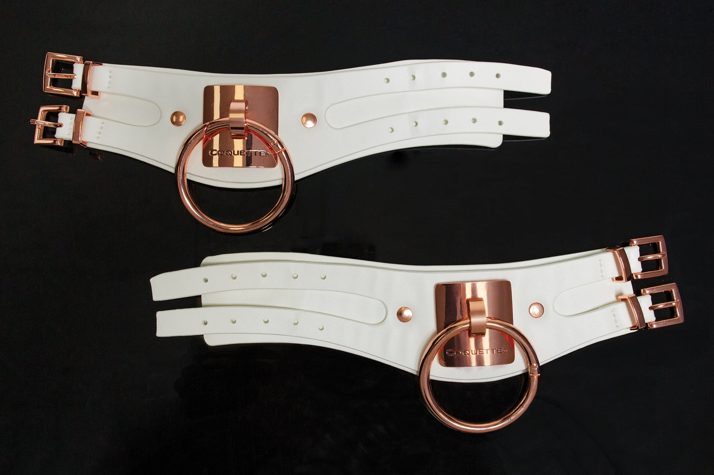 Coquette MISC ACCS Coquette Vegan Leather White  Handcuffs