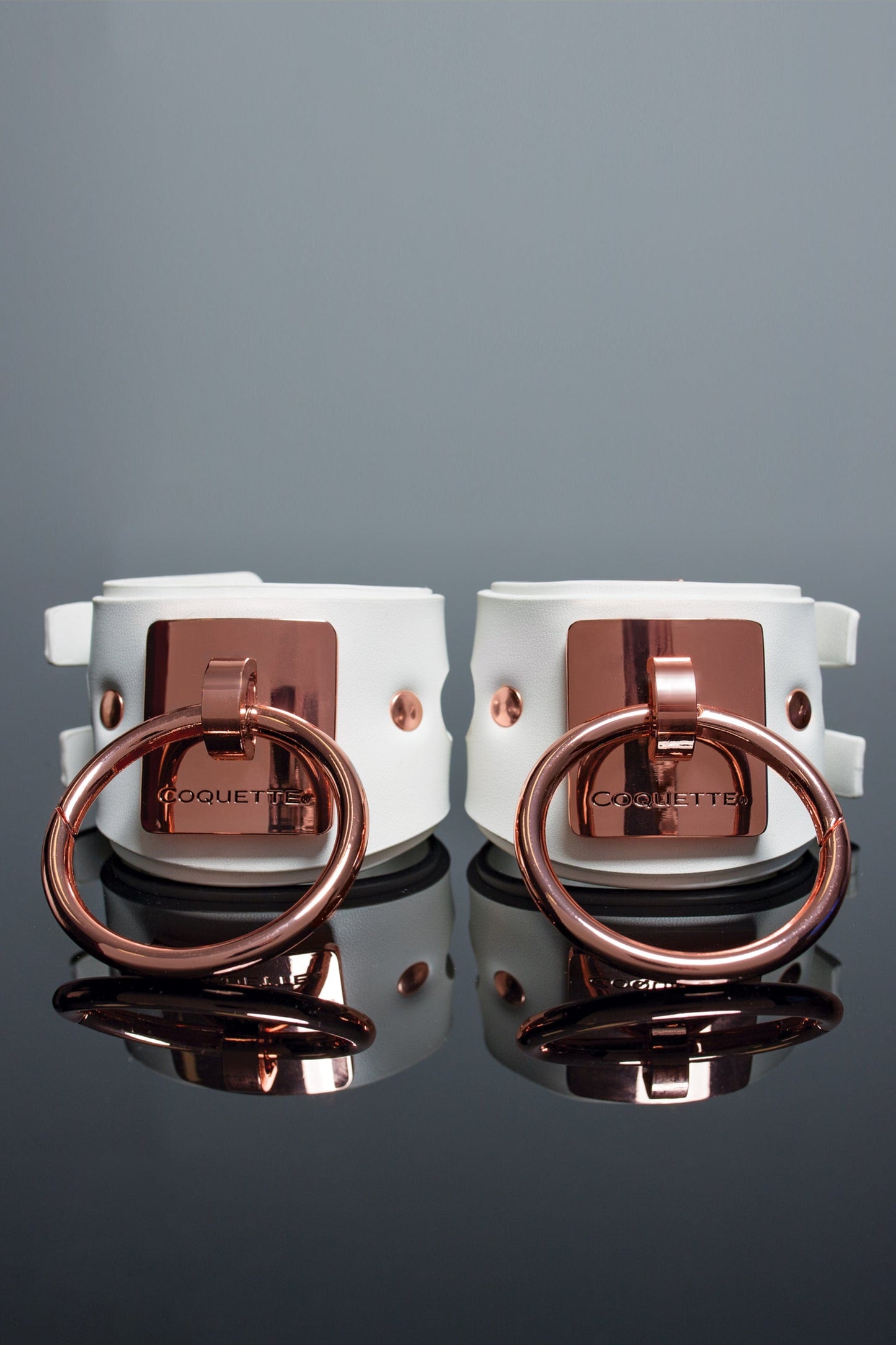 Coquette MISC ACCS Coquette Vegan Leather White  Handcuffs