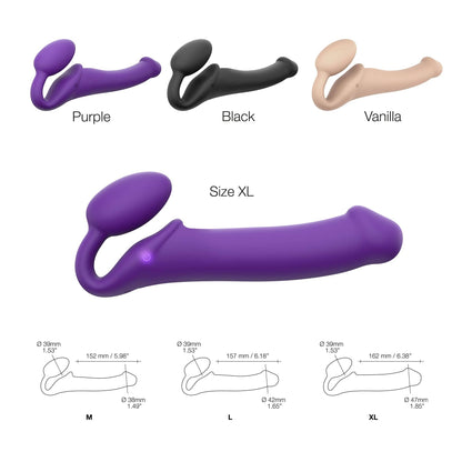 STRAP-ON-ME Strapless Strap-On VIBRATING BENDABLE STRAP-ON - XL - PURPLE
