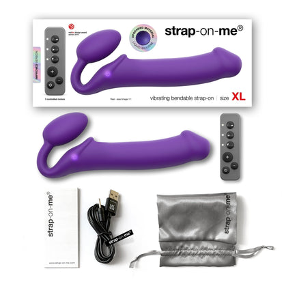 STRAP-ON-ME Strapless Strap-On VIBRATING BENDABLE STRAP-ON - XL - PURPLE