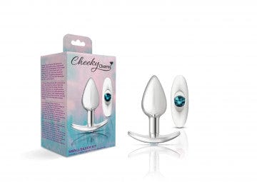 Viben Anal Toys Teal/ Clear Cheeky Charms Silver Metal Anchor Butt Plug