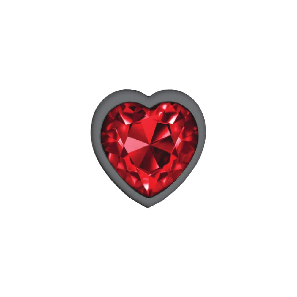 Viben Anal Toys Cheeky Charms Gunmetal Grey Red Heart Gem Butt Plug