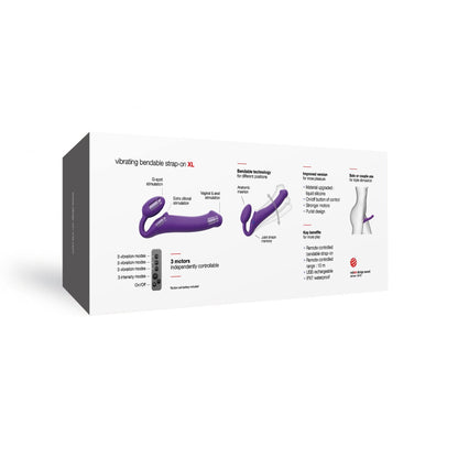 STRAP-ON-ME Strapless Strap-On VIBRATING BENDABLE STRAP-ON - XL - PURPLE