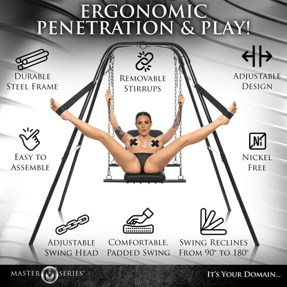 Master Series Sex Furniture Master Series Throne Adjustable Sex Sling With Stand