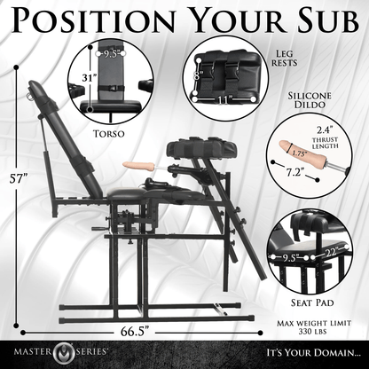 Master Series Sex Furniture Master Series Leg Spreader Obedience Chair With Sex Machine