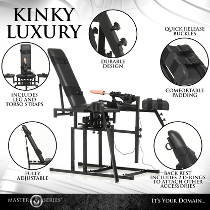 Master Series Sex Furniture Master Series Leg Spreader Obedience Chair With Sex Machine