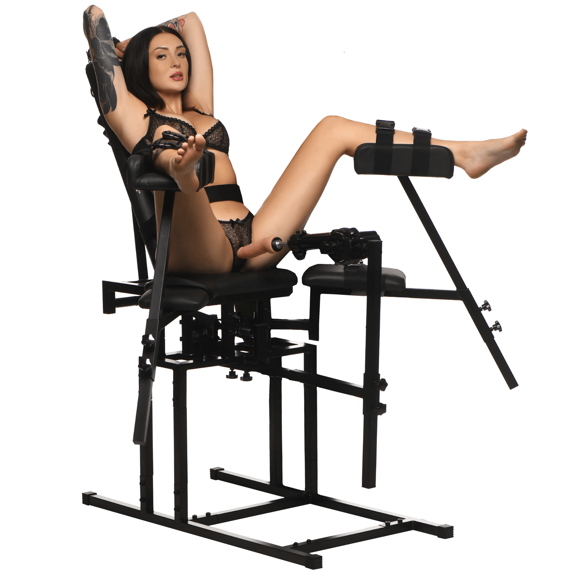Master Series Sex Furniture Master Series Leg Spreader Obedience Chair With Sex Machine