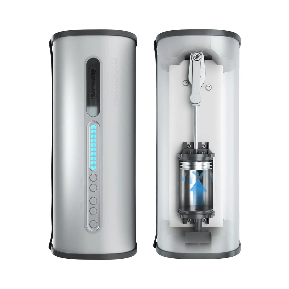 Autoblow VacuGlide Milking Machine with clear cover on a white background