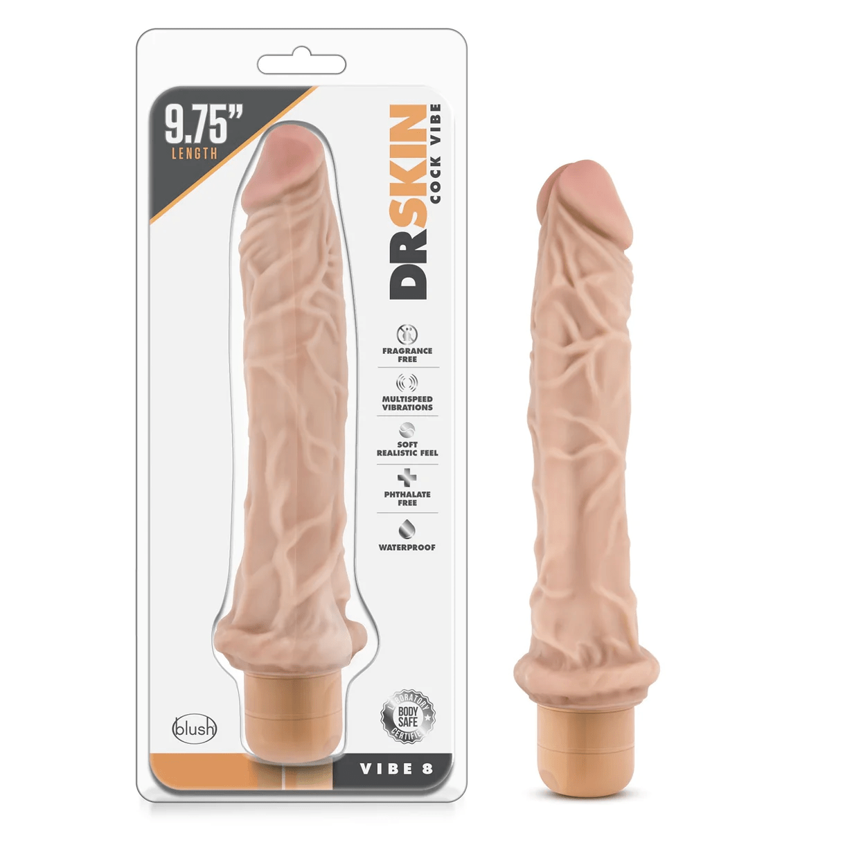 Blush Vibrator Blush Dr. Skin 9.75" Cock Vibe #8