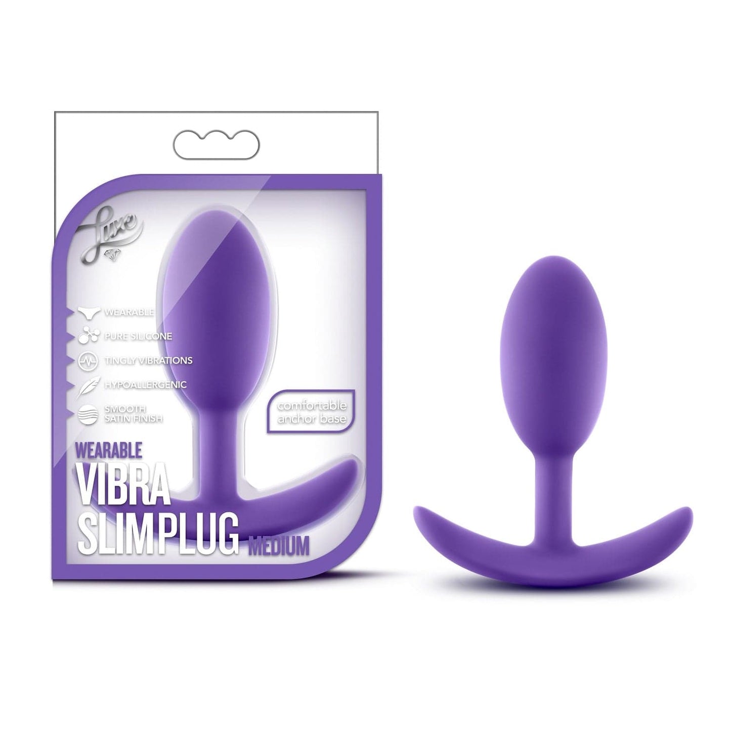 Blush Butt Plugs Medium Blush Luxe Wearable Vibra Slim Plug Purple