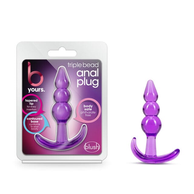 Blush Sex Toys Blush B Yours Purple Triple Bead Anal Plug