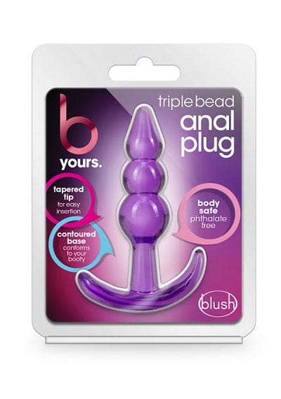 Blush Sex Toys Blush B Yours Purple Triple Bead Anal Plug
