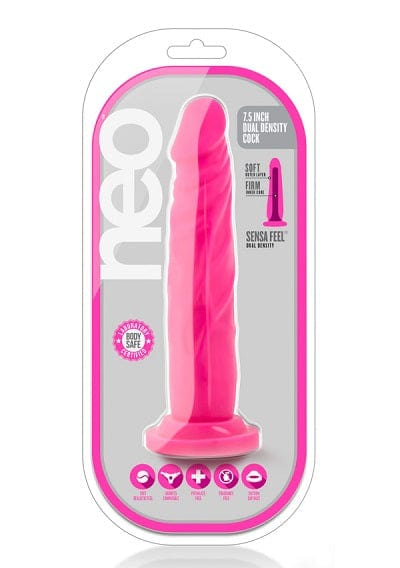 Blush Sex Toys Blush Neo Neon Pink 7.5 Inch Dual Density Cock