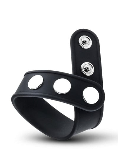 Blush Sex Toys Blush Performance Black VS5 Silicone 3 Snap Cock Strap
