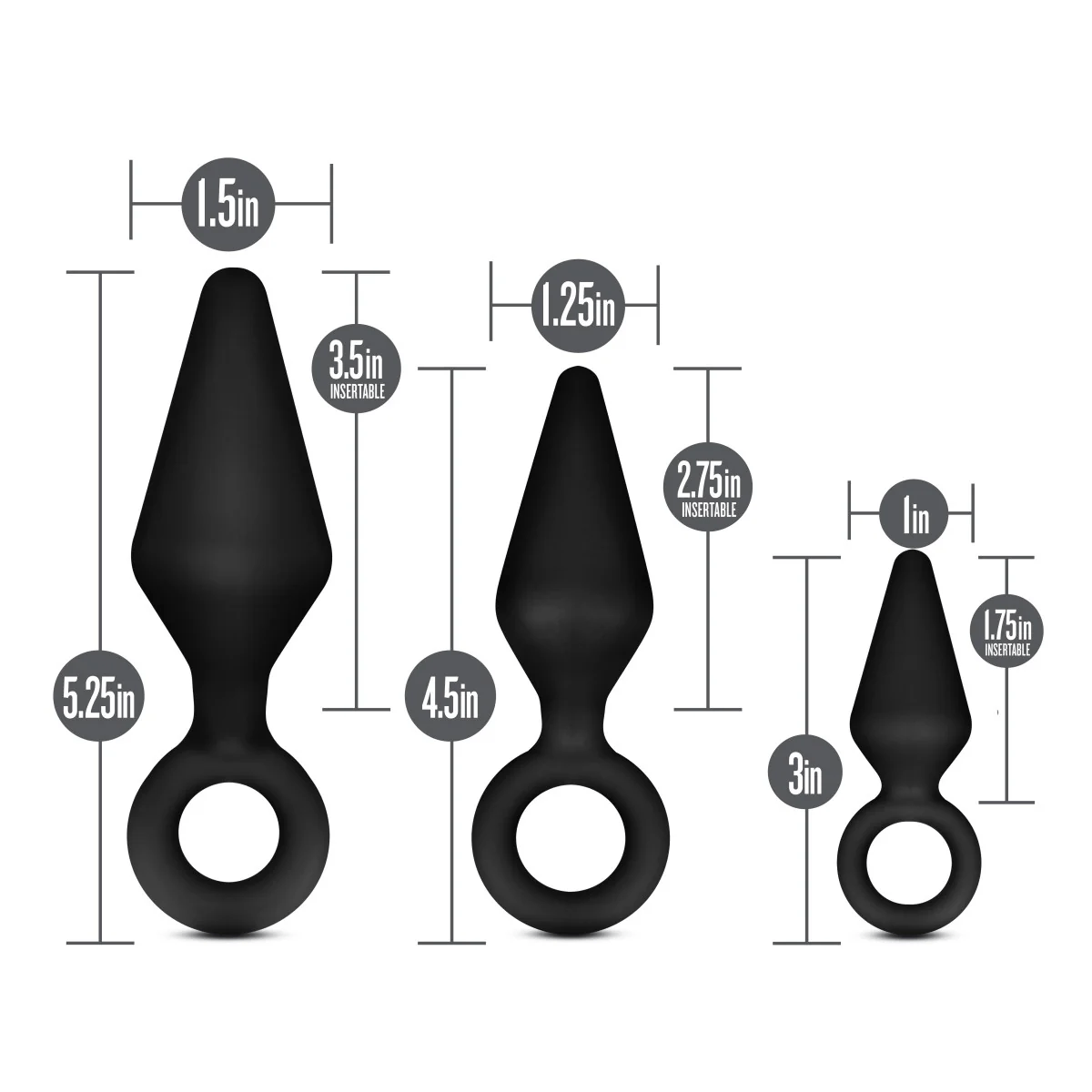 Blush Anal Toys Blush Anal Adventure Silicone Loop Plug Kit