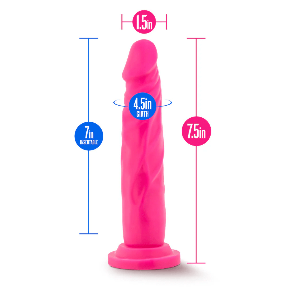 Blush Sex Toys Blush Neo Neon Pink 7.5 Inch Dual Density Cock