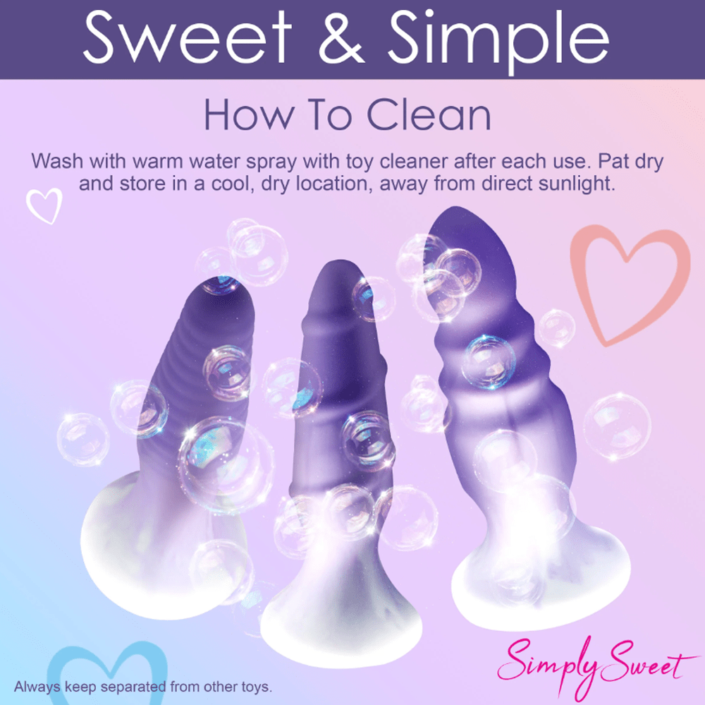 XR LLC 3 piece Silicone Butt Plug Set - Purple
