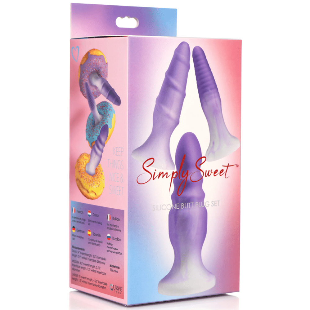 XR LLC 3 piece Silicone Butt Plug Set - Purple