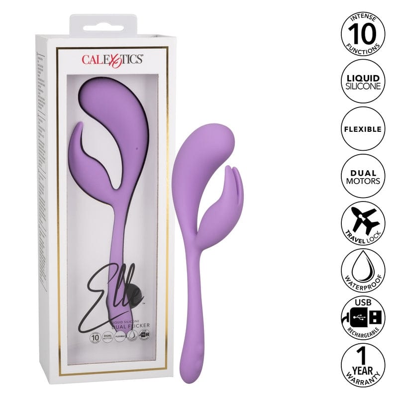 CALEXOTICS Vibrators Calexotics Elle Liquid Silicone Dual Flicker