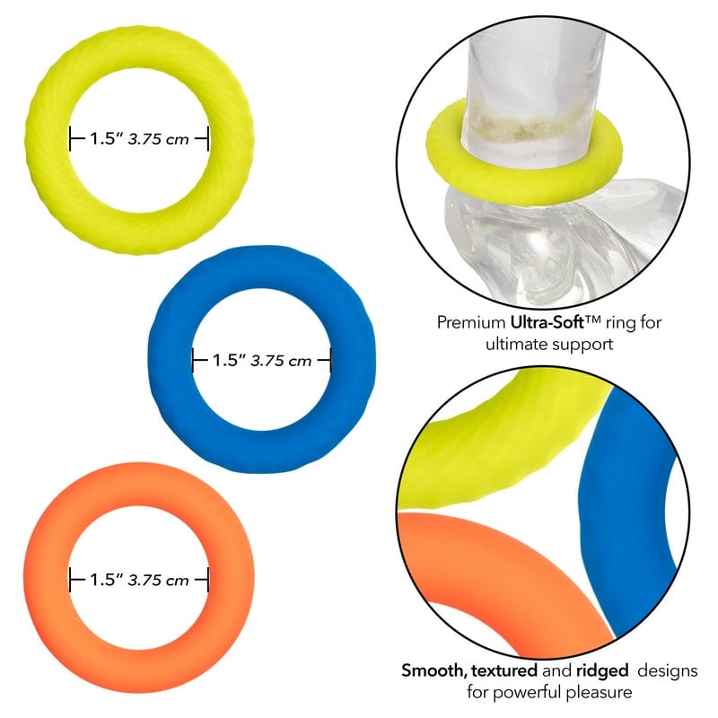 CALEXOTICS Cock Rings Calexotics Link Up Ultra-Soft Climax Set
