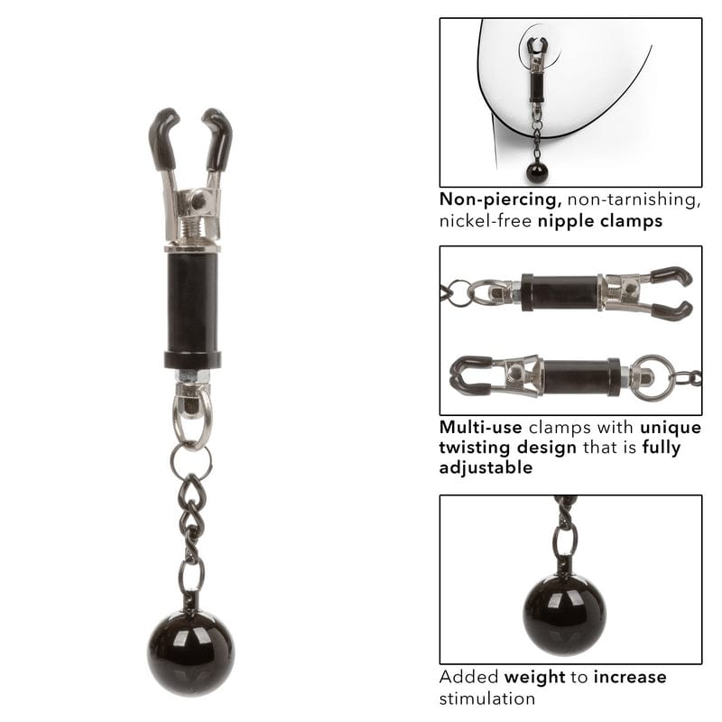 CALEXOTICS Bondage & Fetish Calexotics Nipple Grips Weighted Twist Nipple Clamps