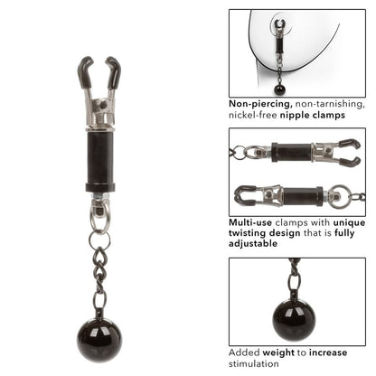 CALEXOTICS Bondage & Fetish Calexotics Nipple Grips Weighted Twist Nipple Clamps