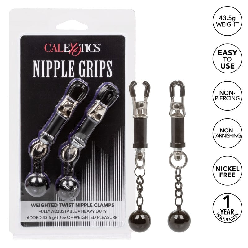 CALEXOTICS Bondage & Fetish Calexotics Nipple Grips Weighted Twist Nipple Clamps