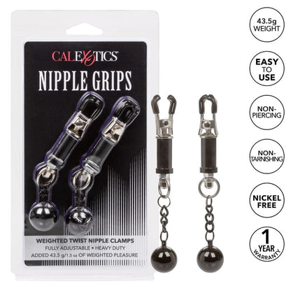 CALEXOTICS Bondage & Fetish Calexotics Nipple Grips Weighted Twist Nipple Clamps