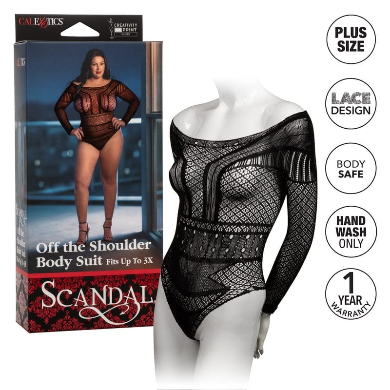 CALEXOTICS Lingerie Calexotics Scandal Off the Shoulder Body Suit Plus Size