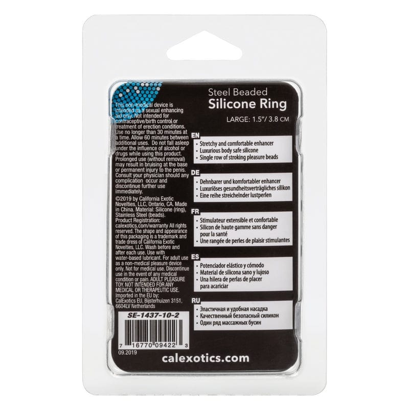 CALEXOTICS Cock Rings Calexotics Steel Beaded Silicone Ring Large