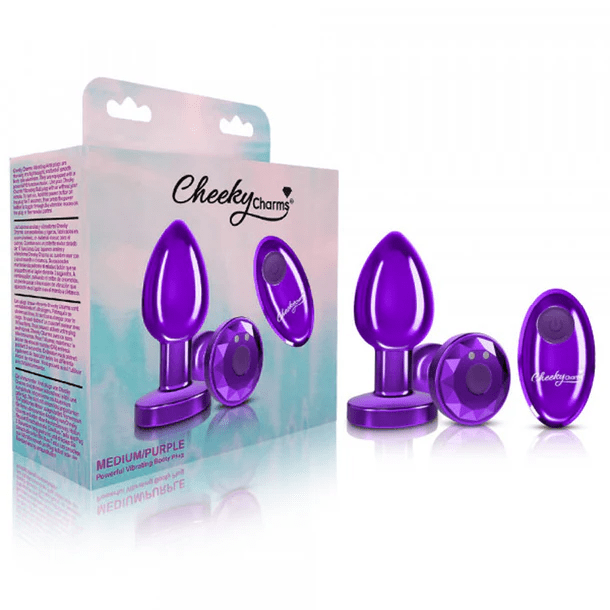 Viben Anal Toys Medium Cheeky Charms Purple Vibrating Metal Plug