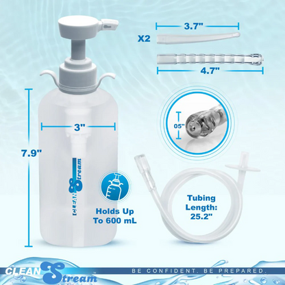 Clean Stream XL Enema Bottle with 3 Attachments