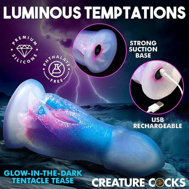 Creature Cocks Creature Cocks Cocktopus Deluxe Glow-in-the-Dark Vibrating Silicone Dildo