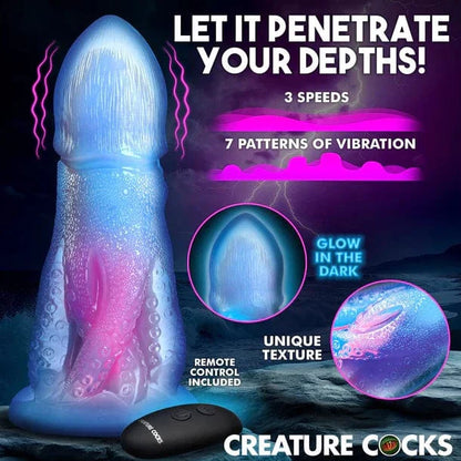 Creature Cocks Creature Cocks Cocktopus Deluxe Glow-in-the-Dark Vibrating Silicone Dildo