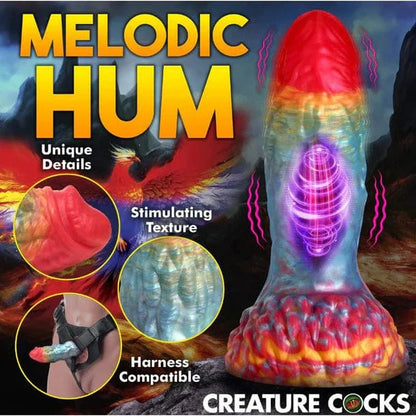 Creature Cocks Creature Cocks Rainbow Phoenix Vibrating Silicone Dildo