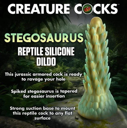 Creature Cocks Creature Cocks Stegosaurus Spiky Reptile Silicone Dildo