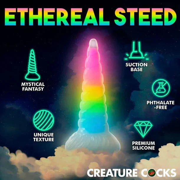 Creature Cocks Creature Cocks Uni-Glow Glow-In-Dark Rainbow Silicone Dildo